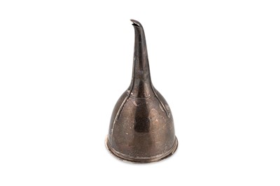 Lot 507 - A GEORGE III SILVER WINE FUNNEL, with...
