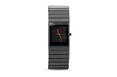 Lot 430 - A GENT'S RADO CERAMIC WRISTWATCH, square face,...