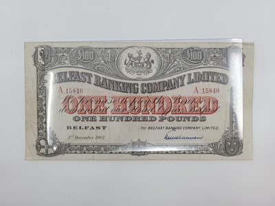 Lot 416 - BELFAST BANKING COMPANY LTD £100 IRISH...
