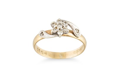 Lot 116 - A 9CT YELLOW GOLD DIAMOND CLUSTER RING, Dublin...