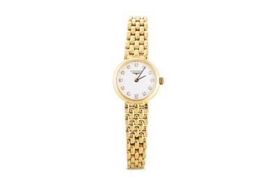 Lot 397 - A LADY'S LONGINES GOLD PLATED WRIST WATCH,...