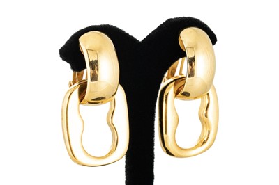 Lot 118 - A PAIR OF VINTAGE GUCCI GOLD PLATED EARRINGS,...