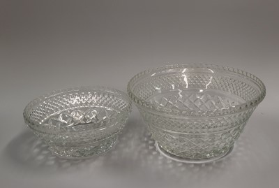 Lot 240 - A GLASS PUNCH BOWL, complete with 17 glasses...