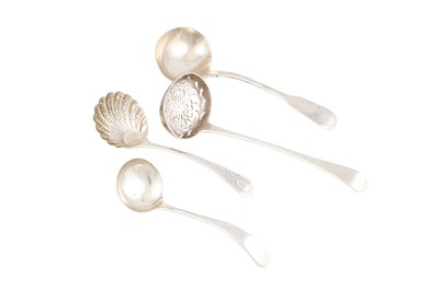 Lot 505 - TWO VICTORIAN SILVER SIFTER SPOONS, one with...