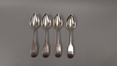 Lot 467 - A SET OF FOUR GEORGE III IRISH STERLING SILVER...