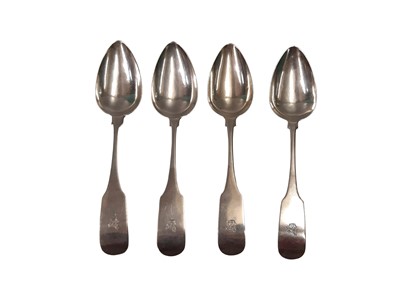 Lot 536 - A SET OF FOUR GEORGE III IRISH STERLING SILVER...