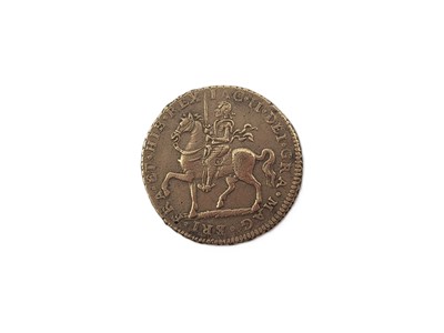 Lot 424 - A 1691 IRISH JAMES II TRIVMPHO COPPER CROWN VF,...