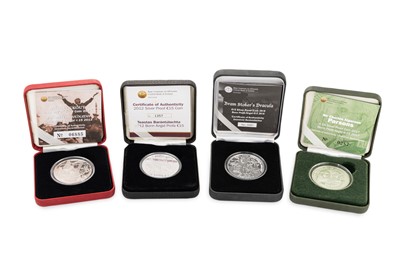 Lot 489 - FOUR IRISH 10/15 EURO SILVER PROOF COINS, 2012...