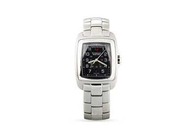 Lot 383 - A VICTORINOX WRISTWATCH, black dial, Arabic...