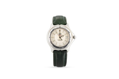 Lot 389 - A TAG HEUER WRISTWATCH, with date, engine...