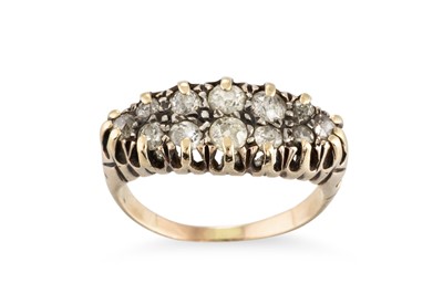 Lot 240 - A DIAMOND SET NAVETTE CLUSTER RING, the old...