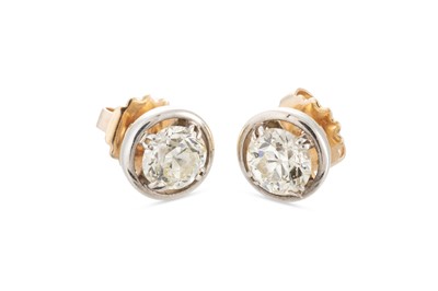 Lot 358 - A PAIR OF ANTIQUE DIAMOND STUD EARRINGS, the...