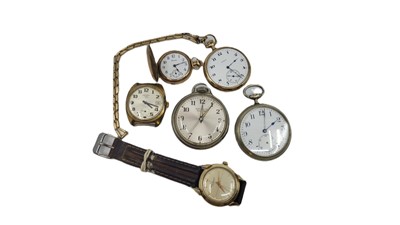 Lot 393 - AN ANTIQUE GOLD-PLATED "ELGIN" OPEN FACE...