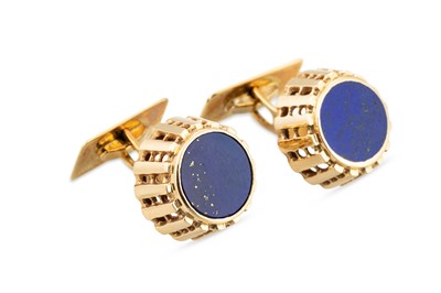 Lot 103 - A PAIR OF 1970'S 18CT YELLOW GOLD CUFFLINKS,...