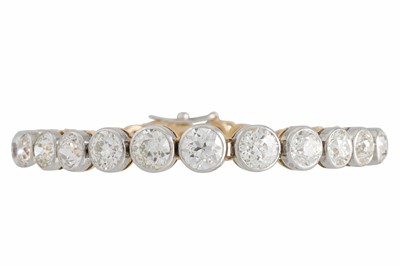 Lot 356 - A FINE QUALITY ANTIQUE DIAMOND LINE BRACELET,...