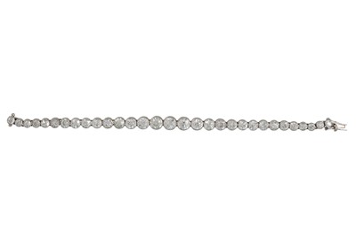 Lot 356 - A FINE QUALITY ANTIQUE DIAMOND LINE BRACELET,...