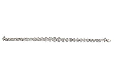Lot 356 - A FINE QUALITY ANTIQUE DIAMOND LINE BRACELET,...