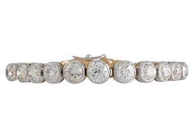Lot 356 - A FINE QUALITY ANTIQUE DIAMOND LINE BRACELET,...