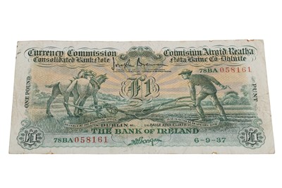 Lot 416 - A BANK OF IRELAND £1 PLOUGHMAN IRISH BANKNOTE,...