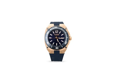 Lot 226 - A GENT'S VERSACE FASHION WRISTWATCH, navy blue...