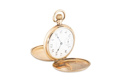 Lot 237 - AN ANTIQUE GOLD-PLATED FULL HUNTER POCKET...