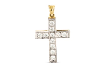 Lot 292 - A DIAMOND SET CROSS, in 18ct yellow gold....