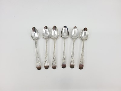 Lot 470 - A SET OF SIX GEORGE III ENGLISH STERLING...