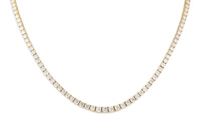 Lot 157 - A DIAMOND LINE NECKLACE, the brilliant cut...