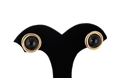 Lot 79 - A PAIR OF 14CT GOLD STONE SET EARRINGS, no backs