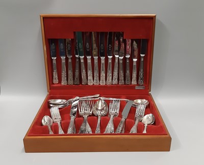 Lot 509 - A FIFTY SEVEN PIECE STAINLESS-STEEL CANTEEN OF...