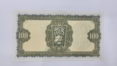 Lot 404 - A £100 LADY LAVERY IRISH BANKNOTE, 4-4-77, GEF