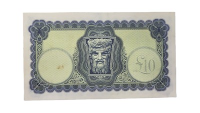 Lot 389 - A £10 LADY LAVERY IRISH BANKNOTE, 2-12-76 GEF,...