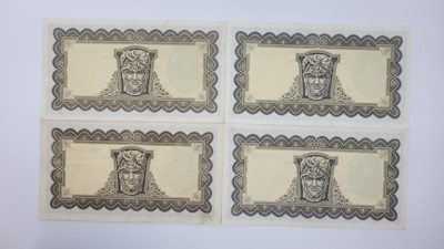 Lot 407 - FOUR LADY LAVERY £5 IRISH BANKNOTES, 1956,...