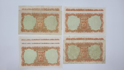 Lot 409 - NINE LADY LAVERY 10 SHILLING BANKNOTES, 1952,...