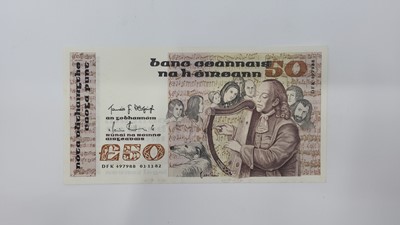 Lot 410 - A SERIES II £50 IRISH BANKNOTE, Carolan...