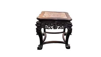 Lot 236 - AN ASIAN STYLE CARVED WOOD OCCASIONAL TABLE,...