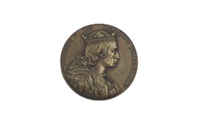 Lot 454 - A 19TH CENTURY PHILIP V COMMEMORATIVE BRONZE...