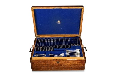 Lot 457 - GEORGE V ANTIQUE (CA 1920) CANTEEN OF SILVER...