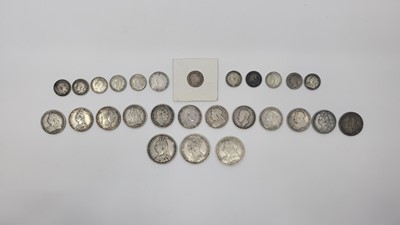Lot 434 - A COLLECTION OF ENGLISH 92.5% SILVER COINS, 3d...