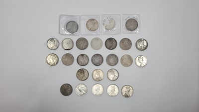 Lot 436 - A BAG OF 25 INDIAN ONE RUPEE SILVER COINS,...