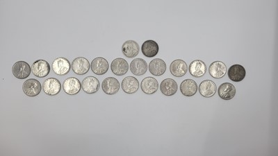 Lot 438 - A BAG OF 25 INDIAN ONE RUPEE SILVER COINS 1912-...