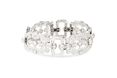 Lot 263 - AN ART DECO STYLE DIAMOND BRACELET, of...