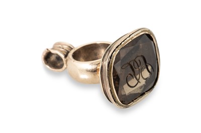 Lot 101 - AN ANTIQUE GOLD STONE SET SEAL, 5.5 g.