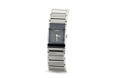 Lot 375 - A LADY'S RADO WRISTWATCH, rectangular black...