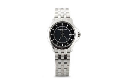Lot 376 - A GENT'S RAYMOND WEIL GENEVE WRISTWATCH, black...