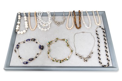 Lot 301 - A COLLECTION OF VINTAGE BEADED NECKLACES, etc.