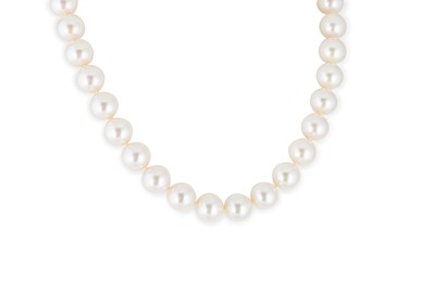 Lot 270 - A STRING OF 'MAJORICA' PEARLS, gilt over a...