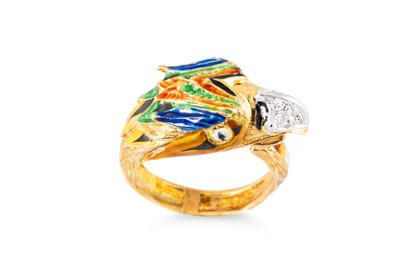 Lot 236 - AN ITALIAN 18CT YELLOW GOLD DRESS RING, in the...