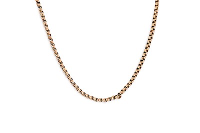 Lot 175 - AN ANTIQUE 9CT GOLD BELCHER LINK NECK CHAIN, 9....
