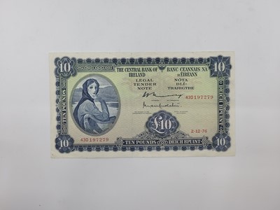 Lot 450 - A £10 LADY LAVERY IRISH BANKNOTE, 2.12.76,...